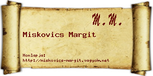 Miskovics Margit névjegykártya