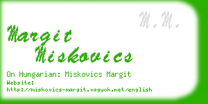 margit miskovics business card